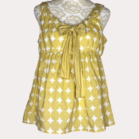 Hoss Intropia Blouse Top Polka Dot Bow Green Beige 38 US S M bv - Picture 1 of 7